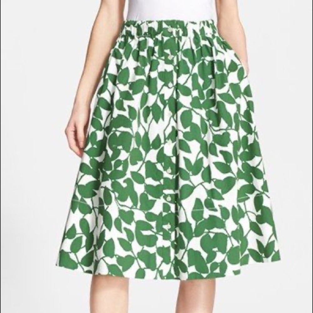 Kate Spade leaf print skirt